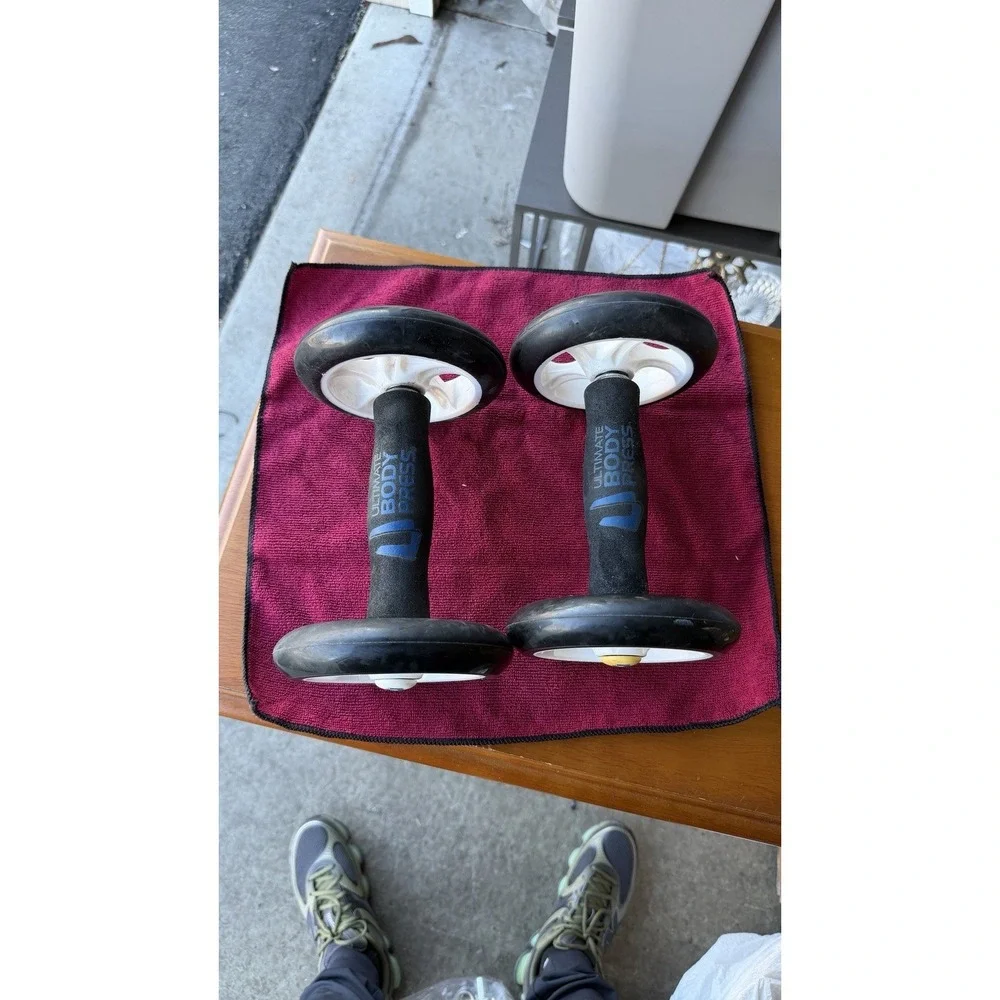 Ultimate Body Press Ab Wheel Roller Exercise Core Trainer Pair - Picture 3 of 12